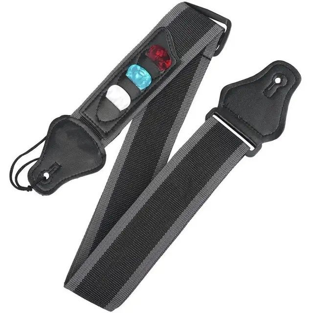 Correia de Guitarra, cavaquinho, etc + porta-palhetas + 3palhetas