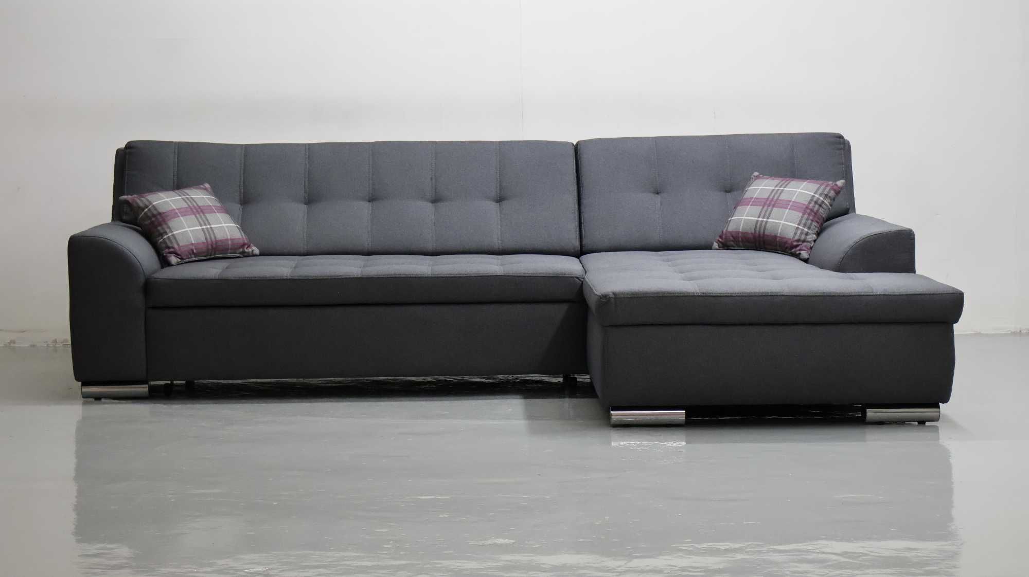 TCX DESIGN NAROŻNIK funkcja spania, rogówka KANAPA tkanina szara