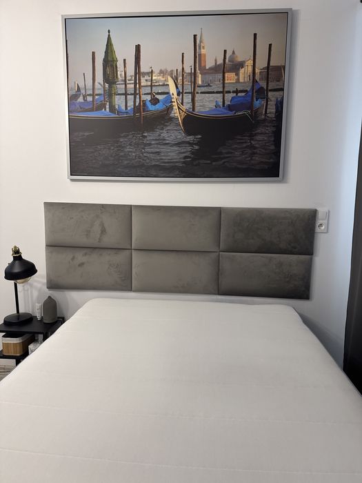Łóżko kontynentalne z materacem  Ikea 140x200  w idealnym stanie
