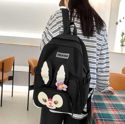 Набор 5в1 школьный рюкзак шоппер пенал клатч сумочка мешок черный