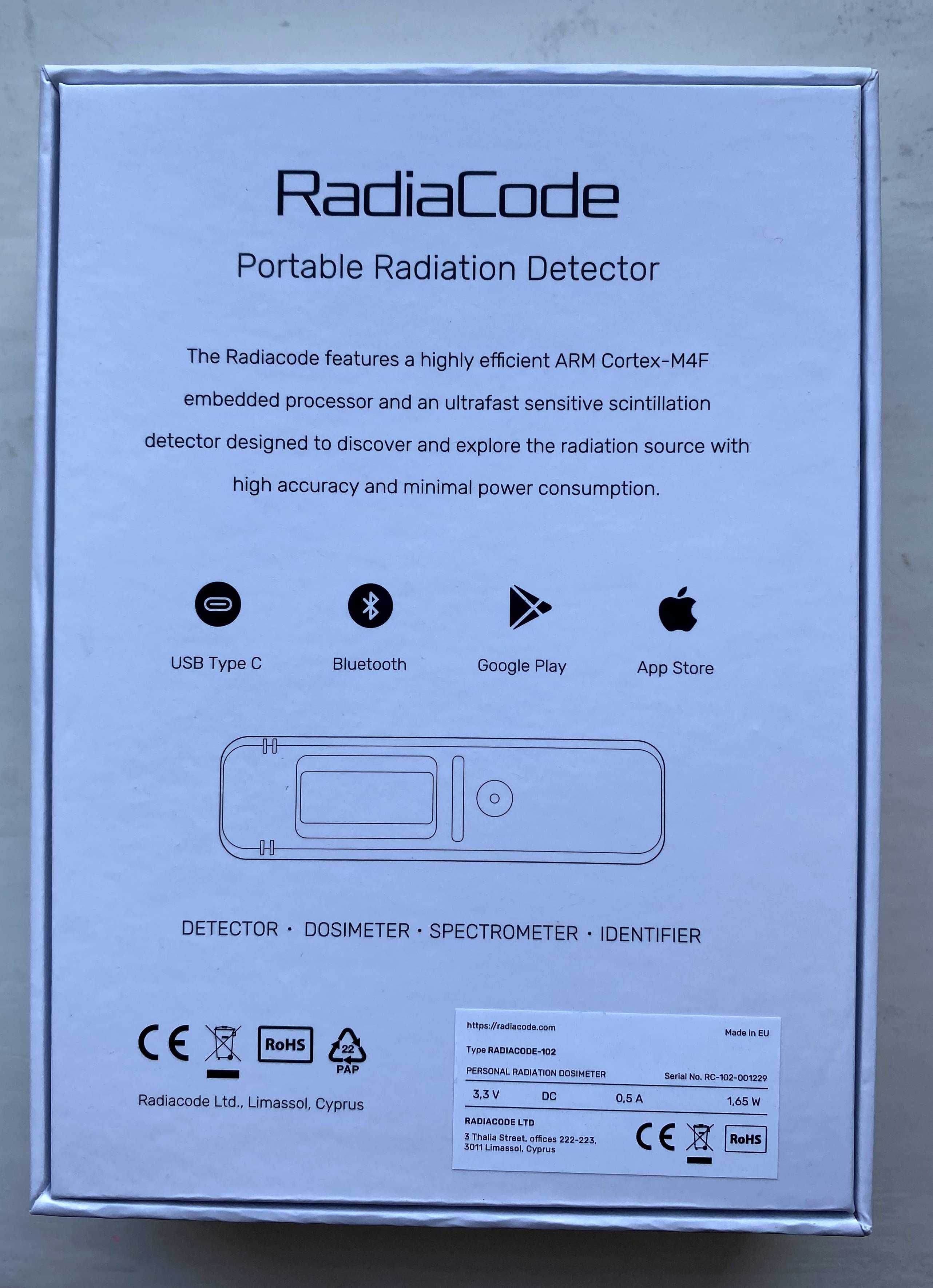 Дозиметр радиации, радиометр RadiaCode 102 РадиаКод спектрометр