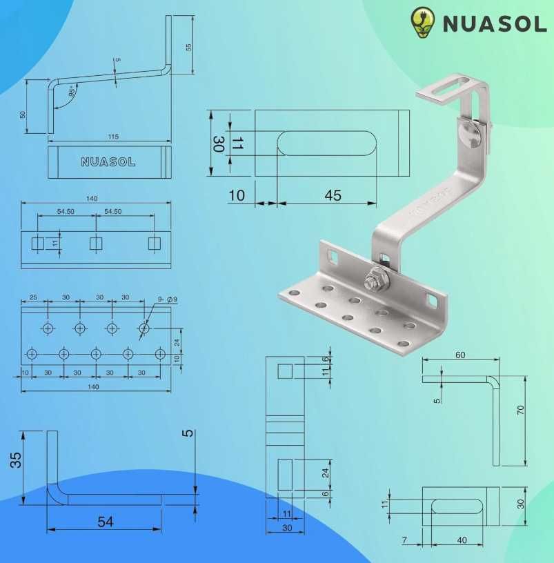 NuaSol-NuaFix hak dachowy do fotowoltaicznych modułów solarnych