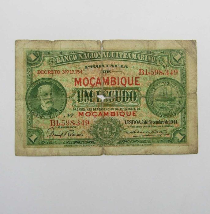 Nota de 1 escudo de Moçambique de 1941