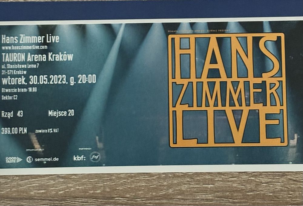 Hans Zimmer. Kraków Tauron Arena. 12.05.24r