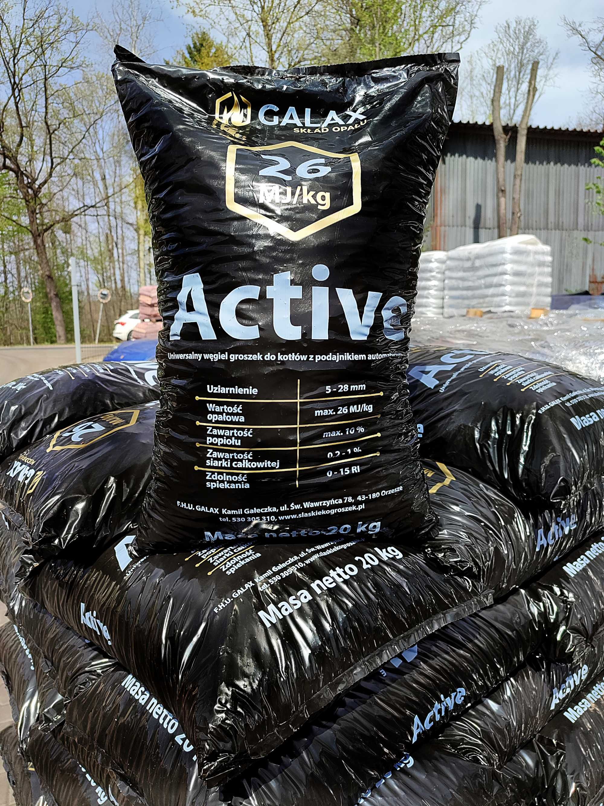 Ekogroszek Active 26Mj/kg, w ofercie Orzech, Miał, Koks, Pellet