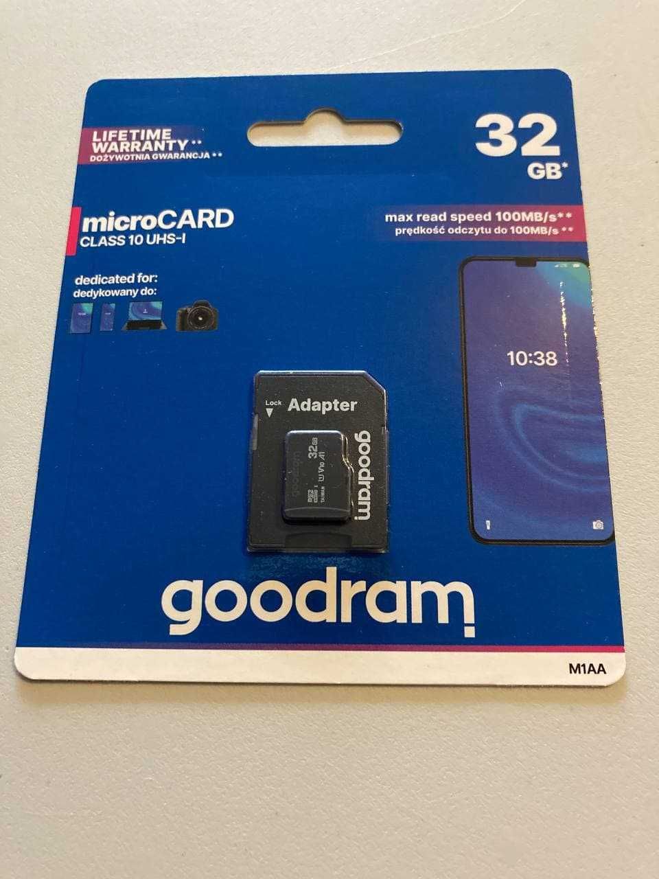 Karta pamięci microSD GOODRAM 32GB MICRO CARD UHS z adapterem nowa v6