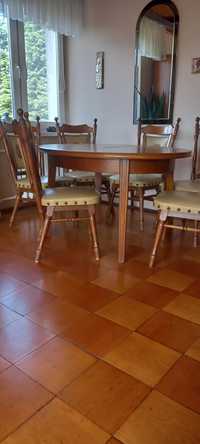 Stół drewniany dębowy 6 krzeseł