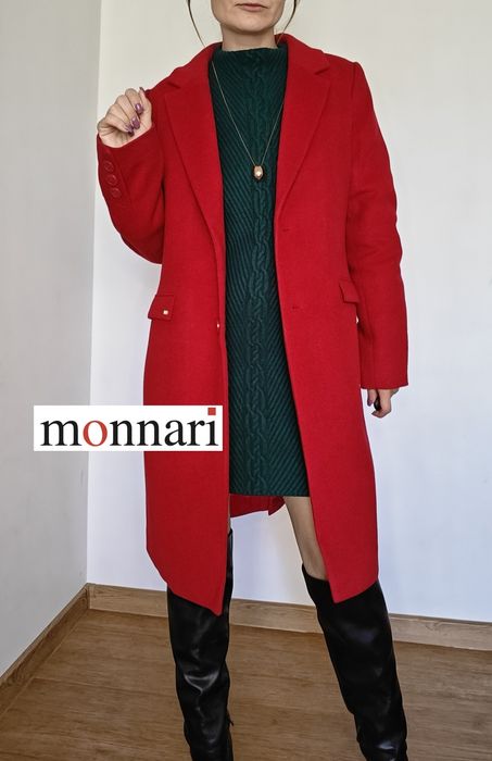 Płaszcz Monnari 40 wełna wełniany midi długi elegancki klasyczny nowy