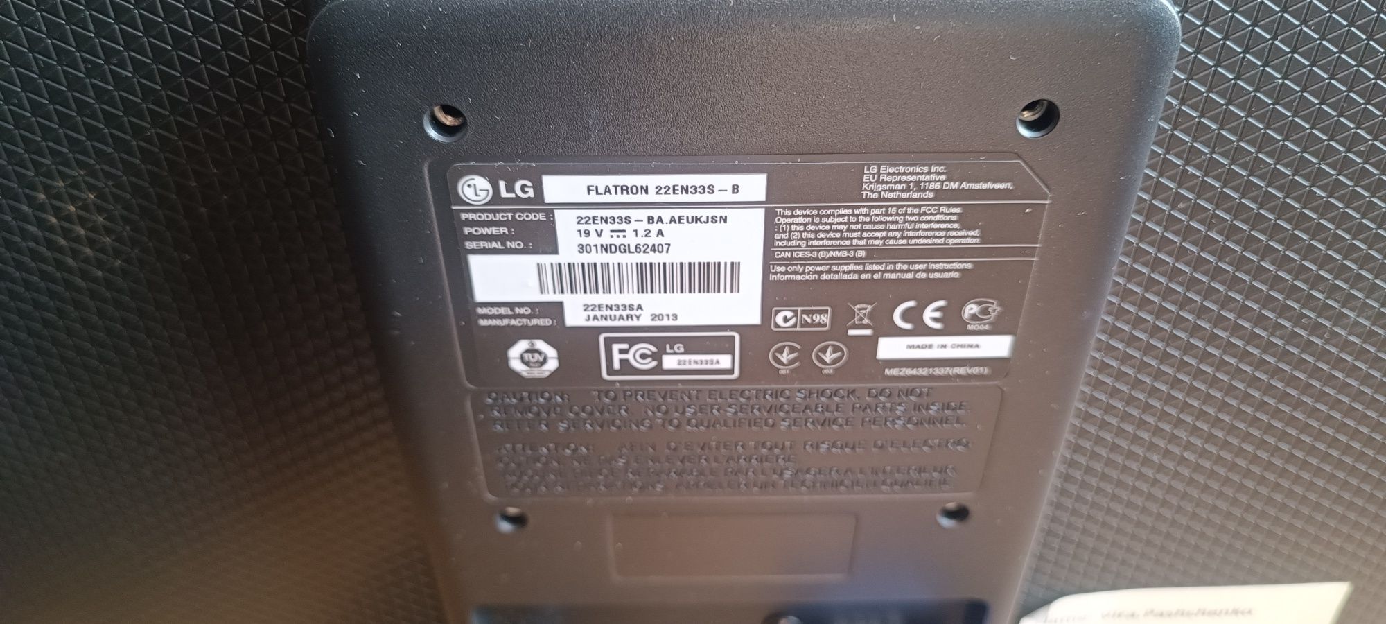 Монітор LG 22EN33S Діагональ 22"