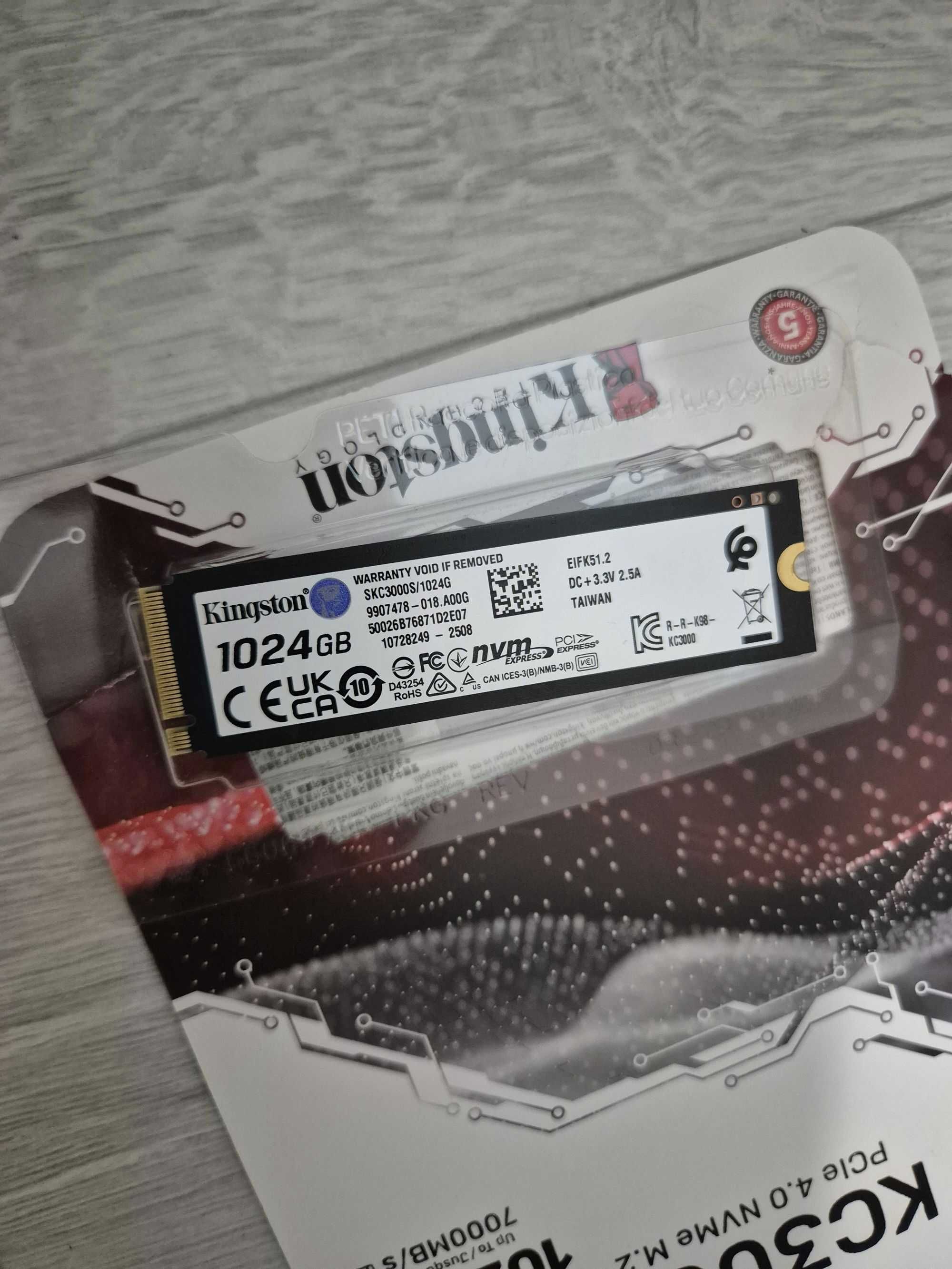 M.2 SSD диск 1TB Kingston KC3000 (7000MBs\NVMe\PCI-e 4.0 x4). Trade-in