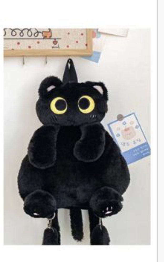 Plecak czarny kot kawaii dla dziewczynki