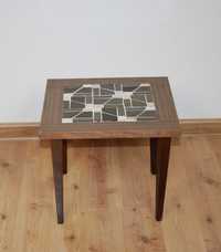 Stolik, kwietnik, blat mozaika ceramiczna, lata 70