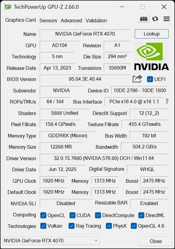 Відеокарта INNO3D GEFORCE RTX 4070