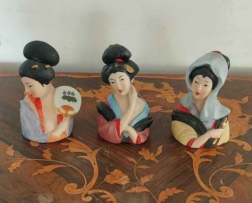 3 Bustos Orientais VINTAGE "Chinesas"