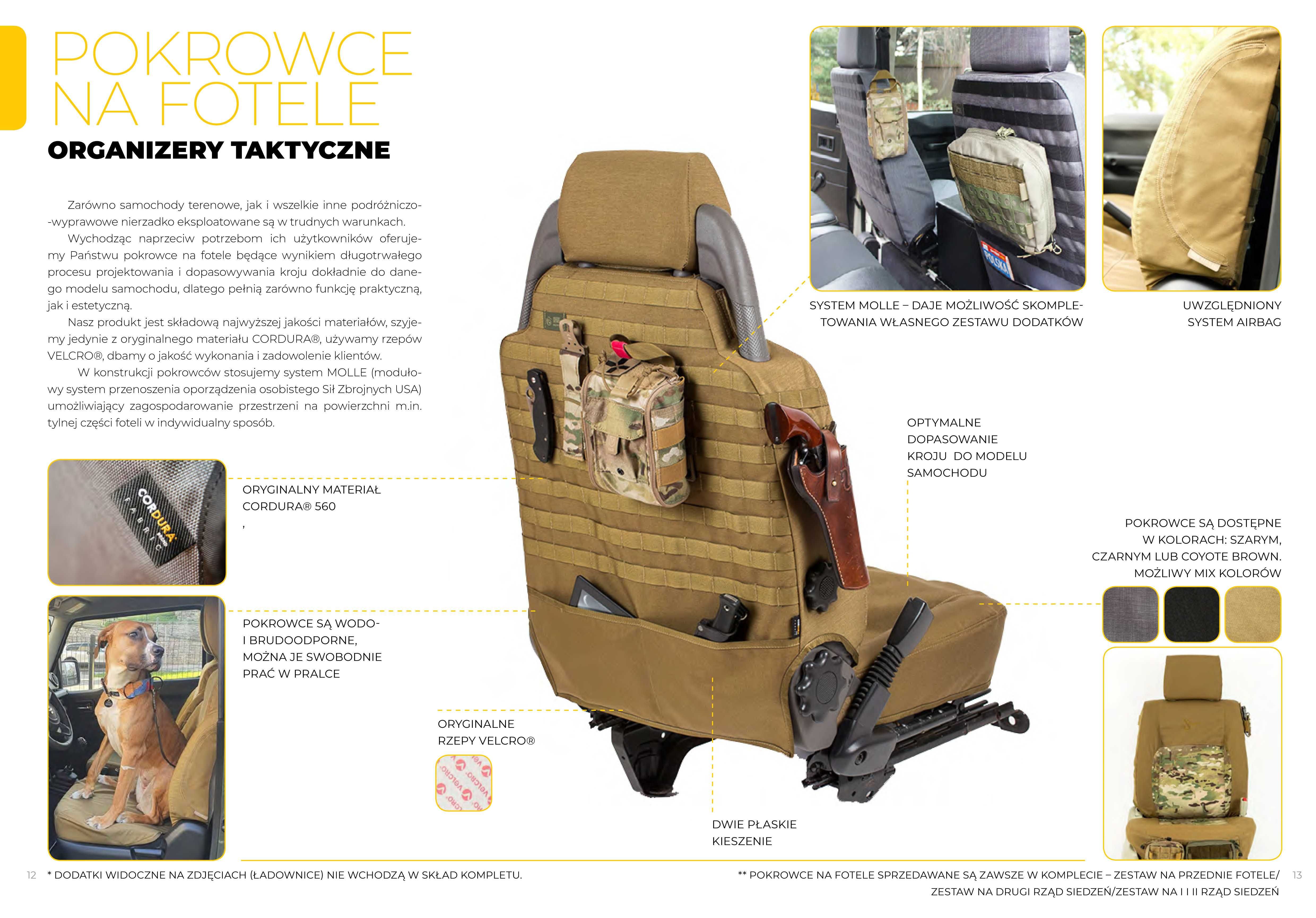 Pokrowce taktyczne na fotele LR Discovery 3 / 4 She-wolf Cordura MOLLE