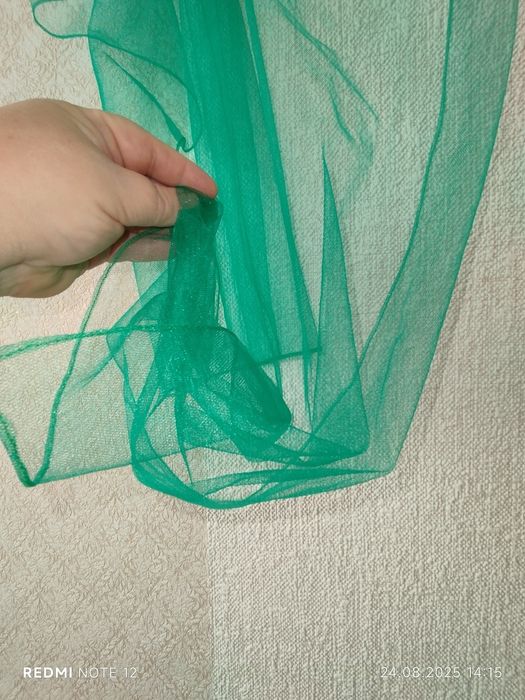 Шарф шадь фатинова перламутрова м'ята 1,80х45см