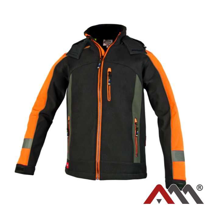 Wodo/wiatroszczelna  kurtka robocza Softshell pasy odblaskowe