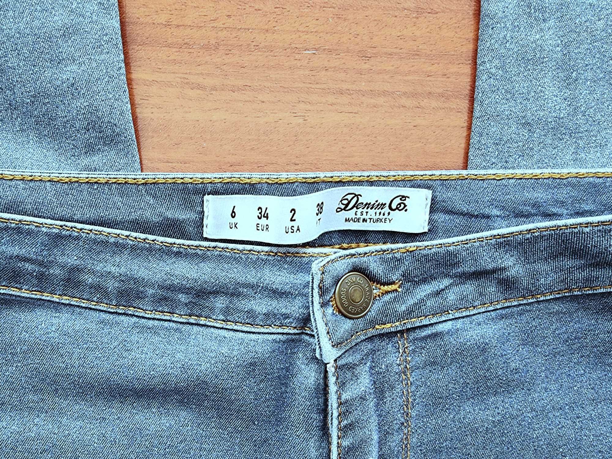 Calças/ jeggings de ganga justos e de cintura subida Primark, tam 34
