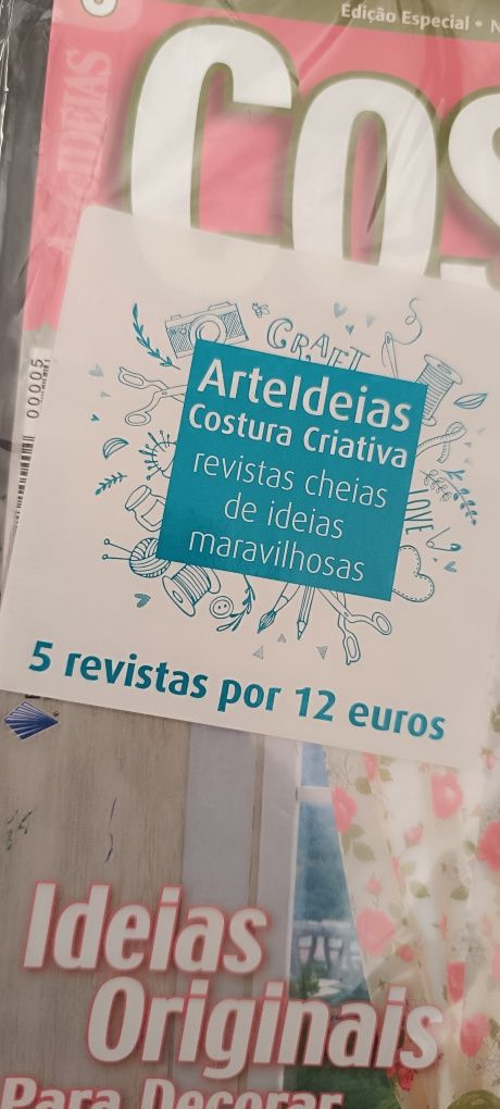 Pacote 5 revistas Arte Ideias Costura Criativa. Novas