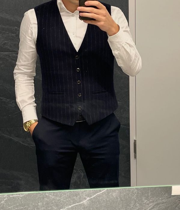 Kamizelka męska Bytom Winman rozmiar 50 granatowa paski