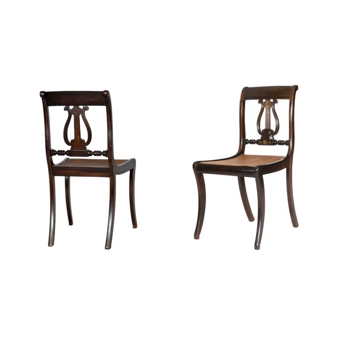 Conjunto Seis Cadeiras Jantar Inglesas, Estilo Sheraton, Século XIX