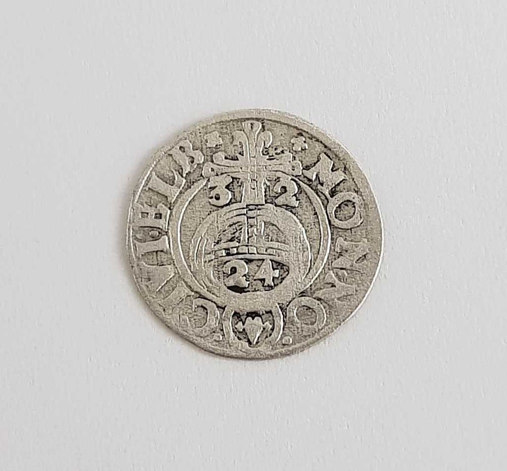 Moneta Gustaw Adolf - Półtorak 1632 - Elbląg, stan 3+/2-