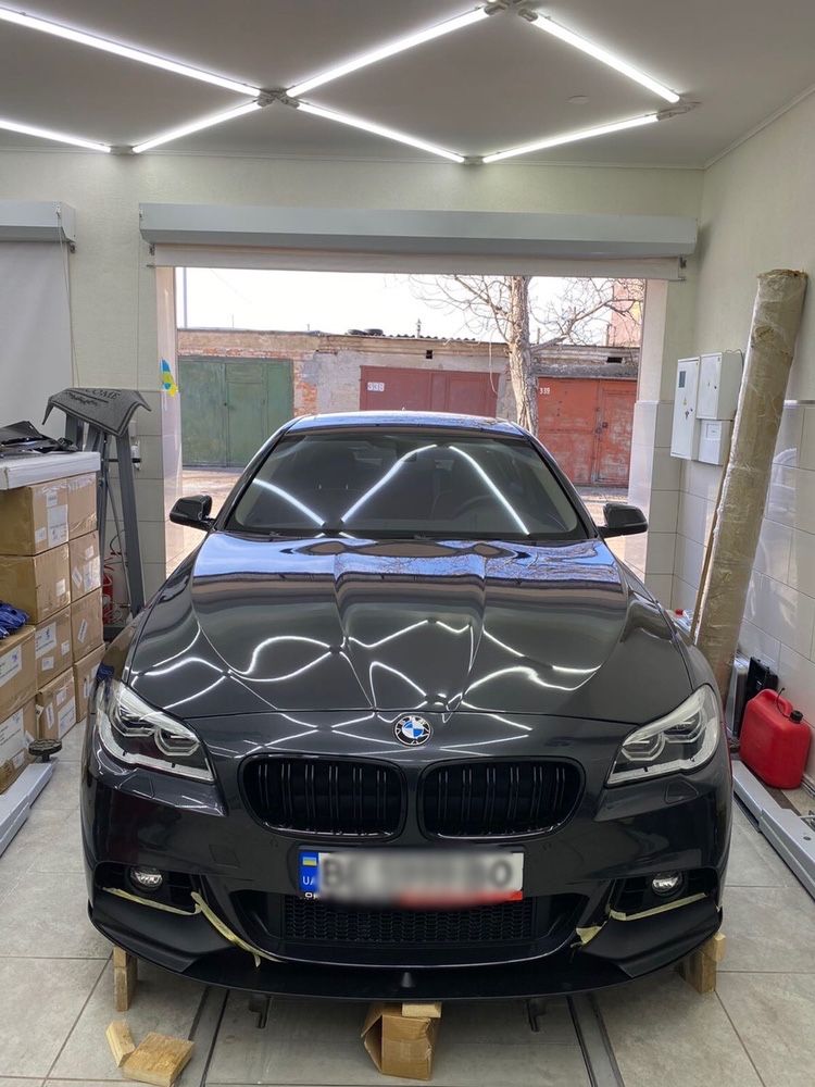 Бмв ф10 ф30 накладка на передний бампер bmw f10 f30 губа элерон сплите