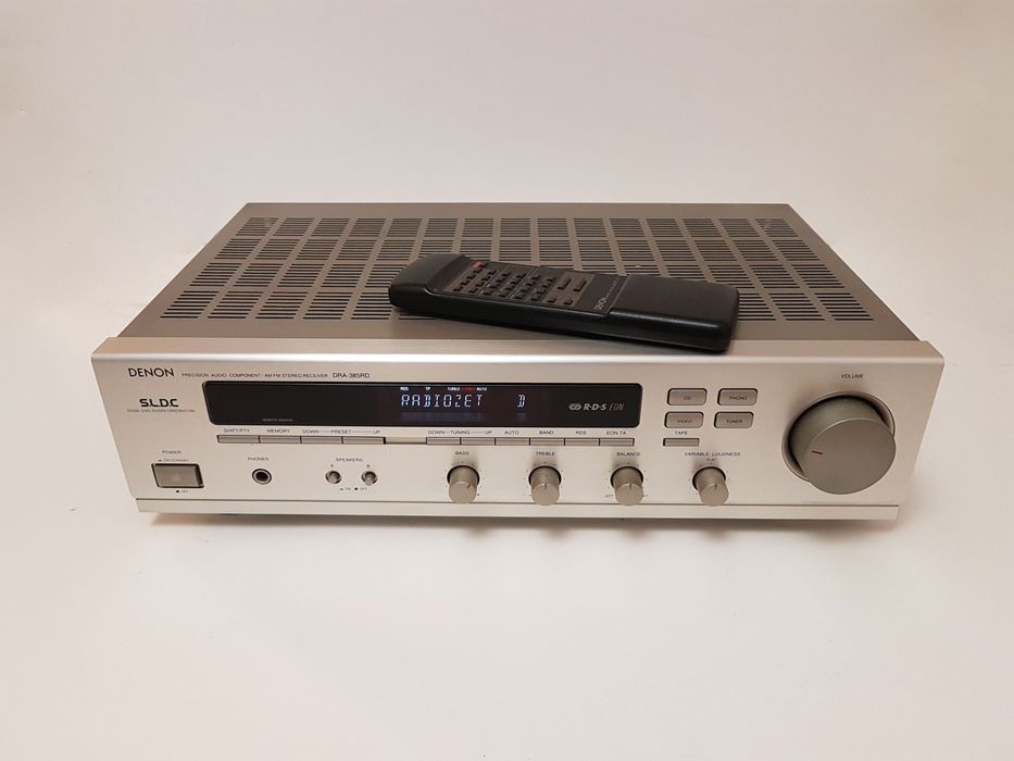 Amplituner Denon DRA-385 RD z pilotem