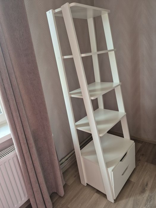 Стелаж/етажерка біла з ящиками