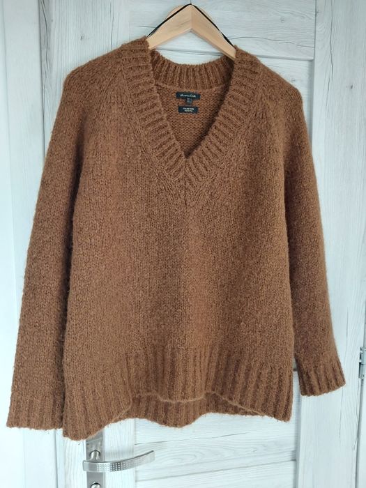 Sweter oversize S M Massimo Dutti alpaka wełna