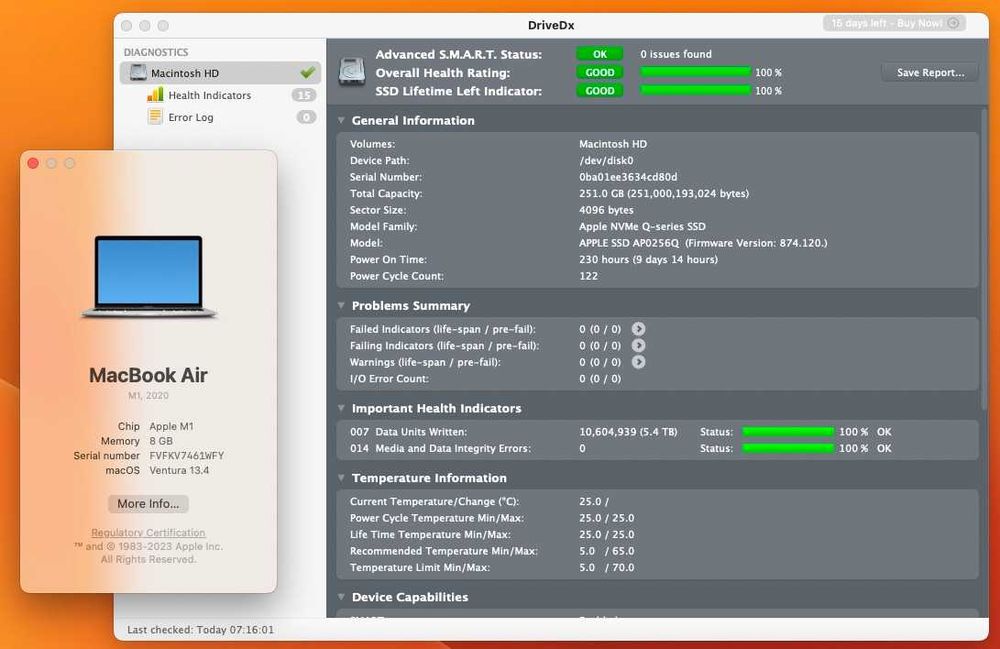 Робоча Материнська плата з Touch ID Macbook Air M1 A2337 8 / 256 GB