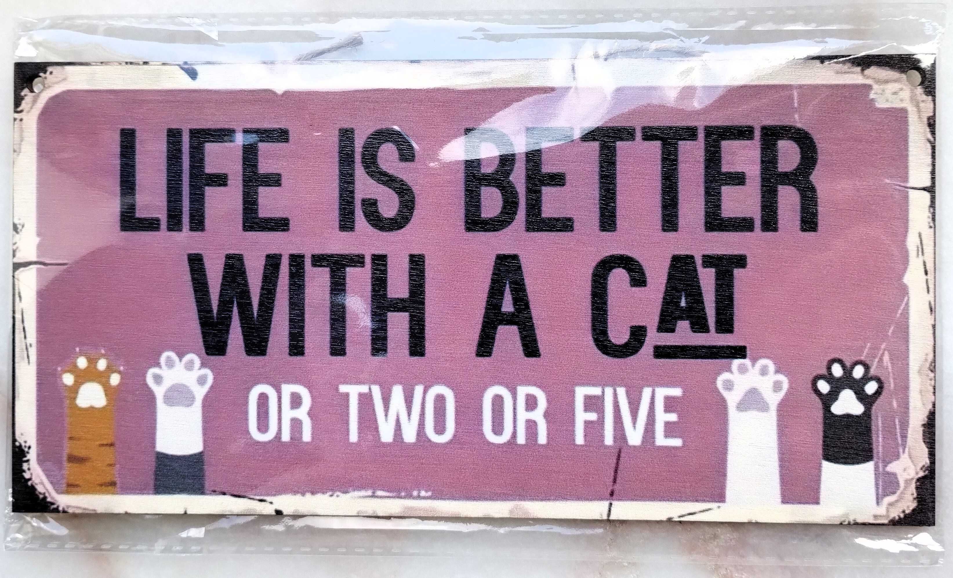 Placa Decorativa Gatos Pendurar Nova