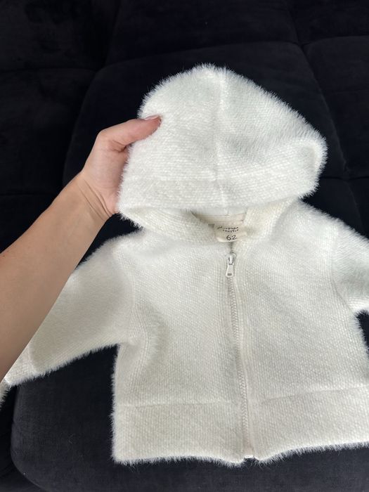 Костюм для немовлят  62-68-74 білий молочний худі з капішоном