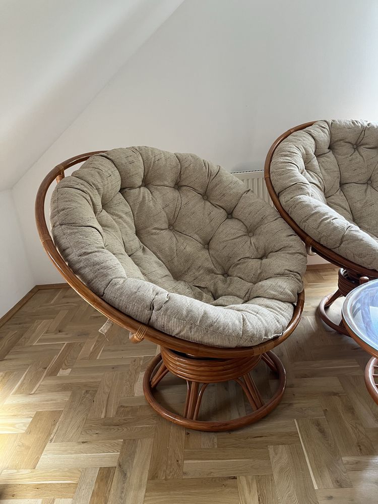 Komplet mebli Rattanowych Rattan fotel stolik