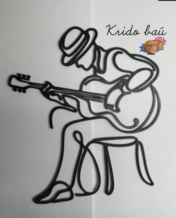 Quadro Silhueta Musico + Viola