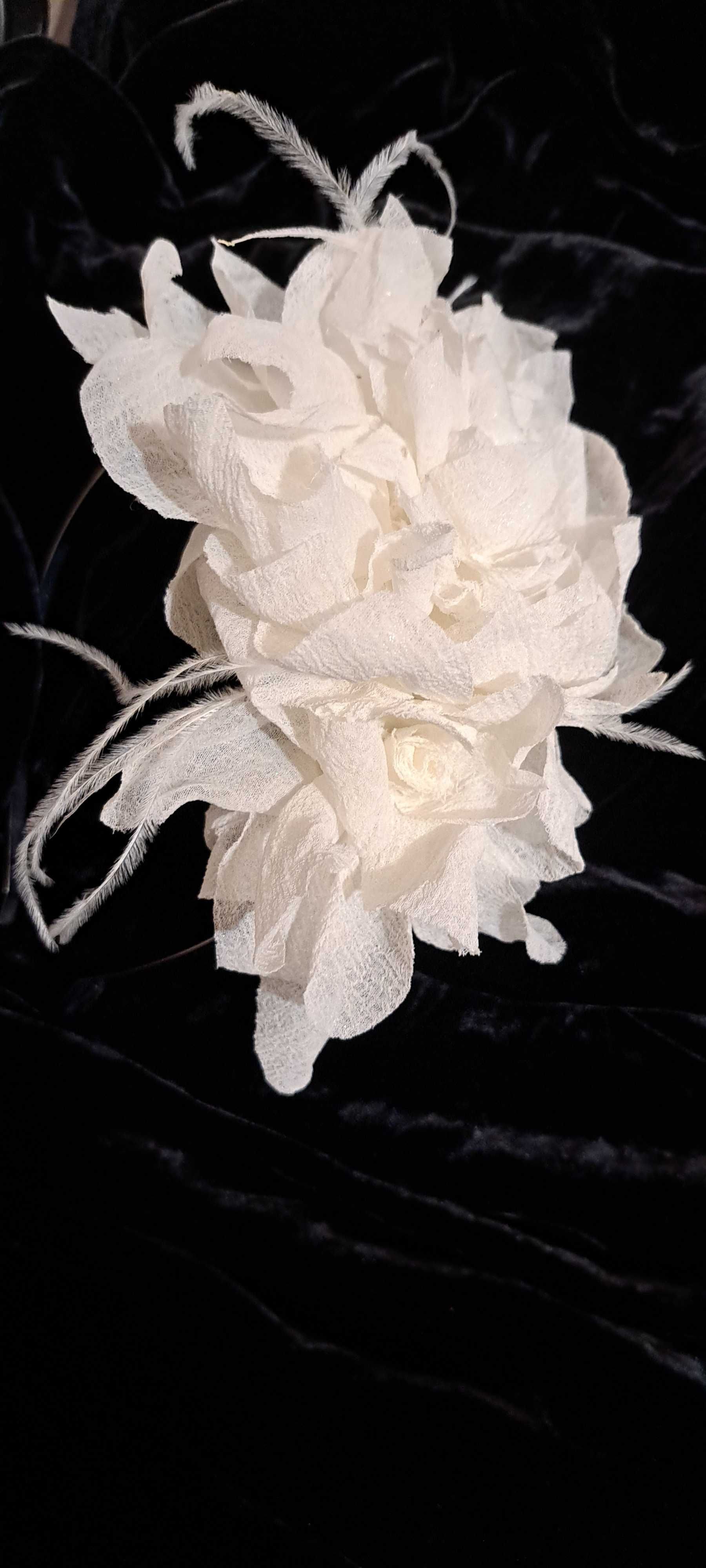 Opaska do włosów z kwiatem, hand made