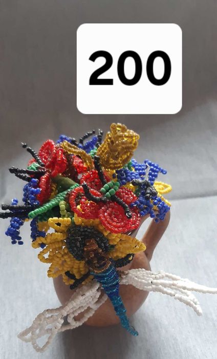 Вироби з бісеру папуга квіти