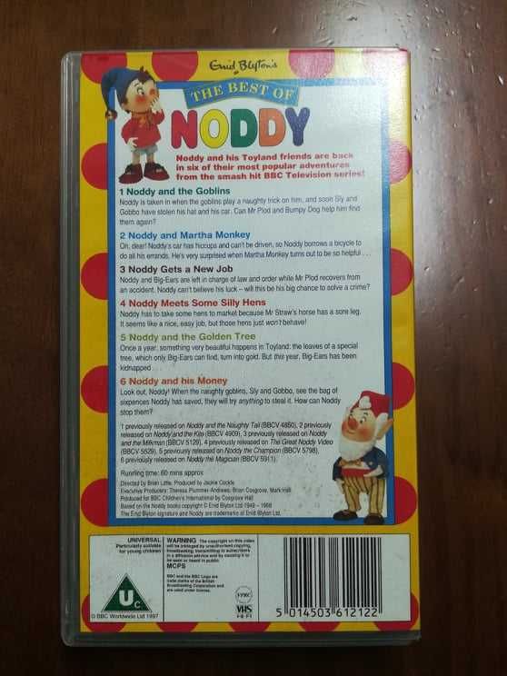 Cassete VHS - Noddy (celebração 100 anos Enid Blyton)