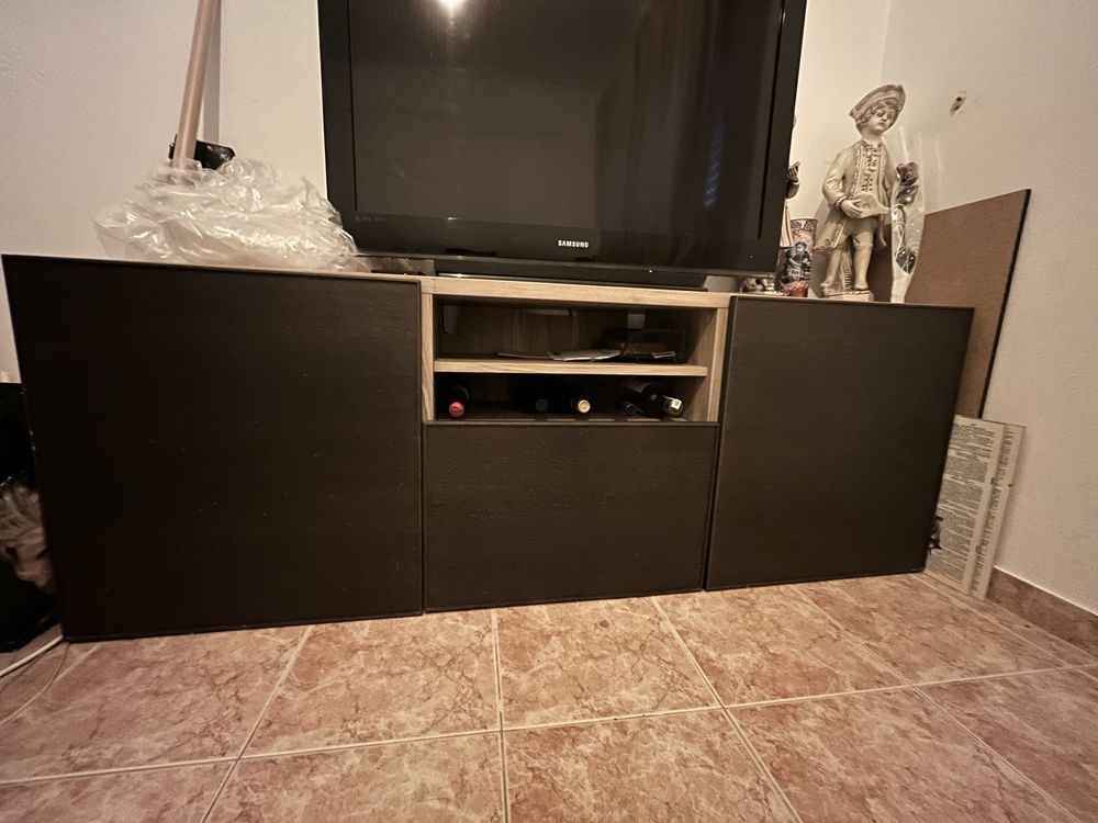 Móvel Tv IKEA castanho escuro e beje