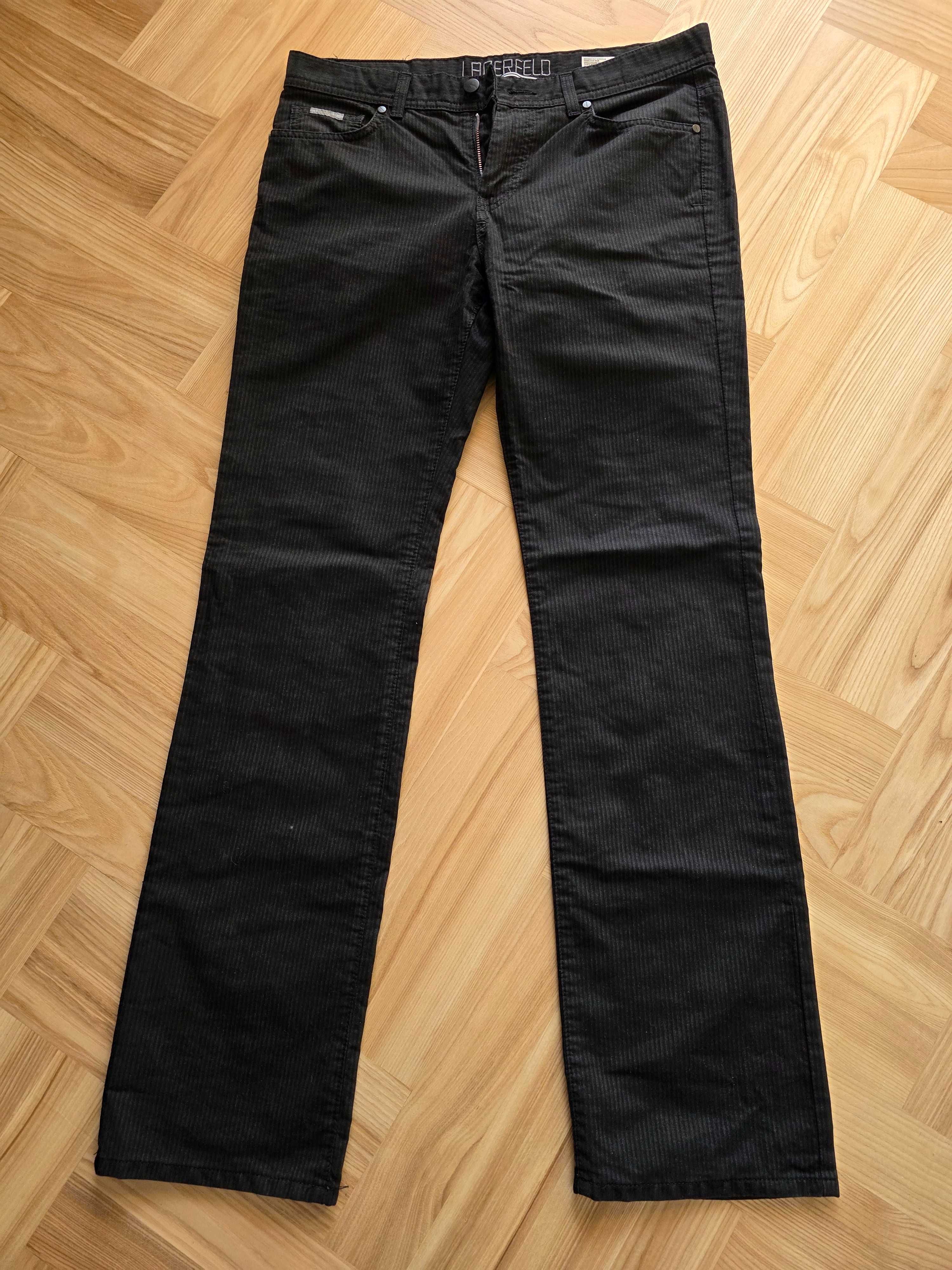 Spodnie męskie Karl Lagerfeld, czarne, rozm. 33/34 w b. dobrym stanie
