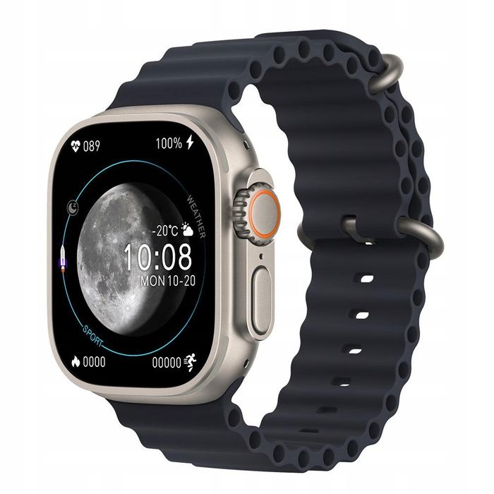Smartwatch Hk10 Ultra 3 Amoled Chat Gpt Srebrna Koperta Czarny Pasek