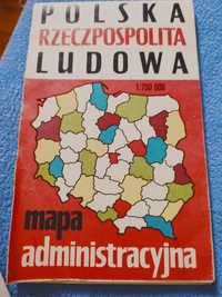 Polska Rzeczpospolita Ludowa Mapa Administracyjna 1976 r Kolekcjoner