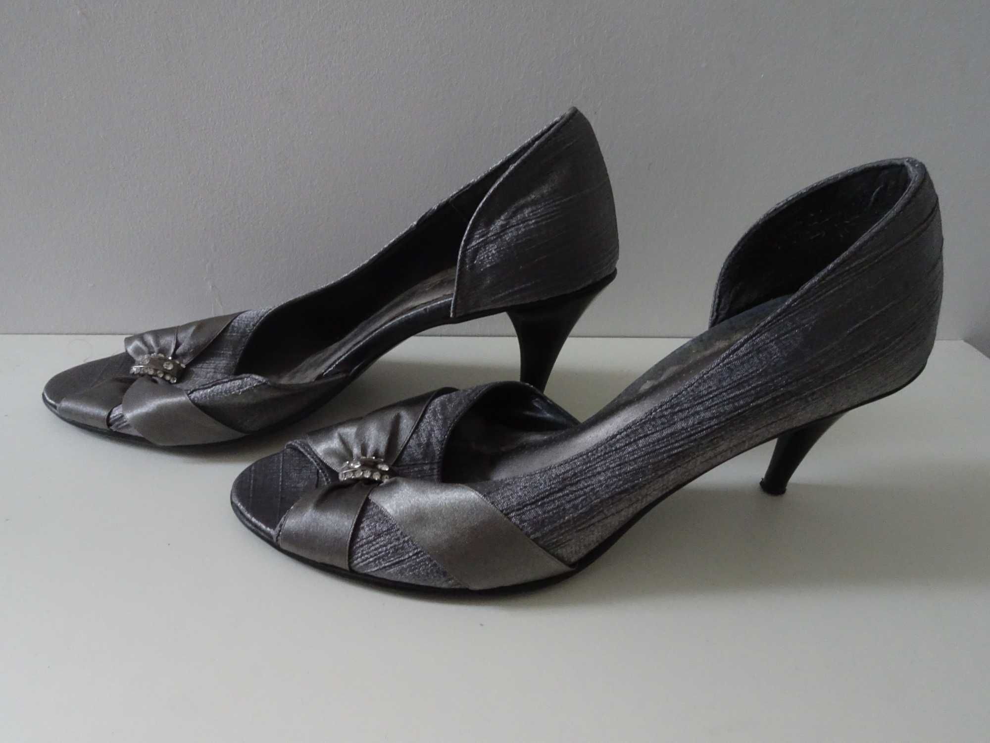 Buty damskie szary metaliczny /srebrny
