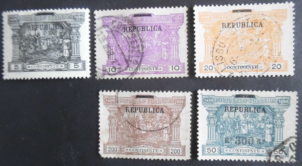Selos Portugal 1911- Descobrimento India C/ Sobrecarga Républica