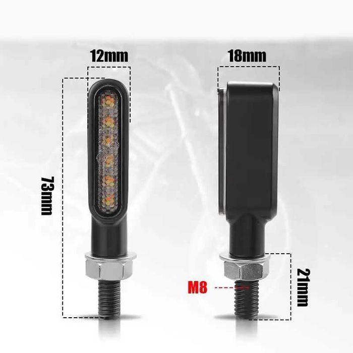Conjunto de Piscas Dinâmicos LED com Luz de Presença - 6 LEDs