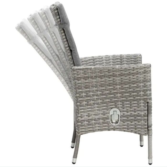 Meble ogrodowe BELLUNO stół + 6 krzeseł z poduszkami (2 rozkładane)