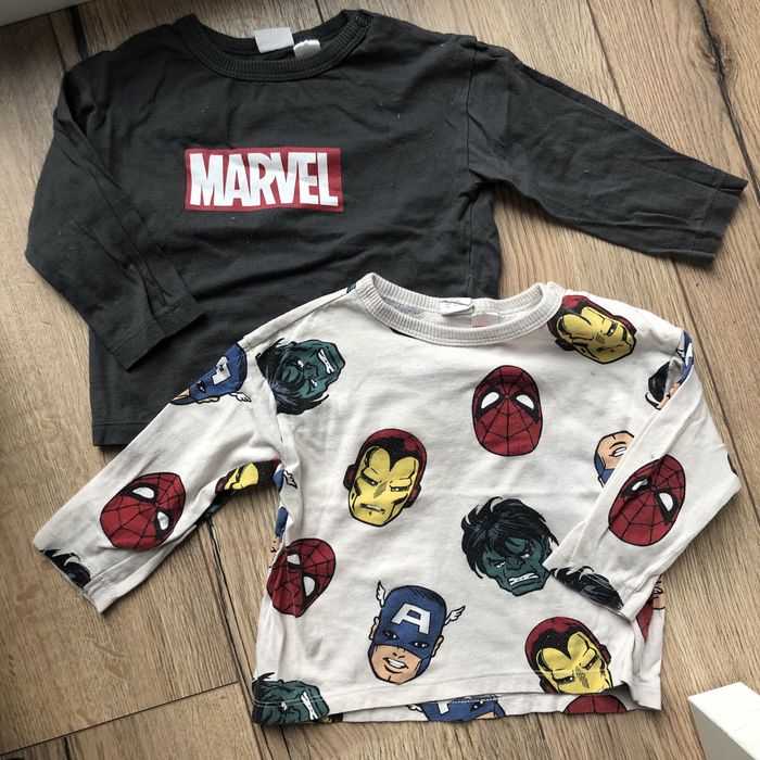 2 bluzki Marvel 86+ bluza 92 H&M