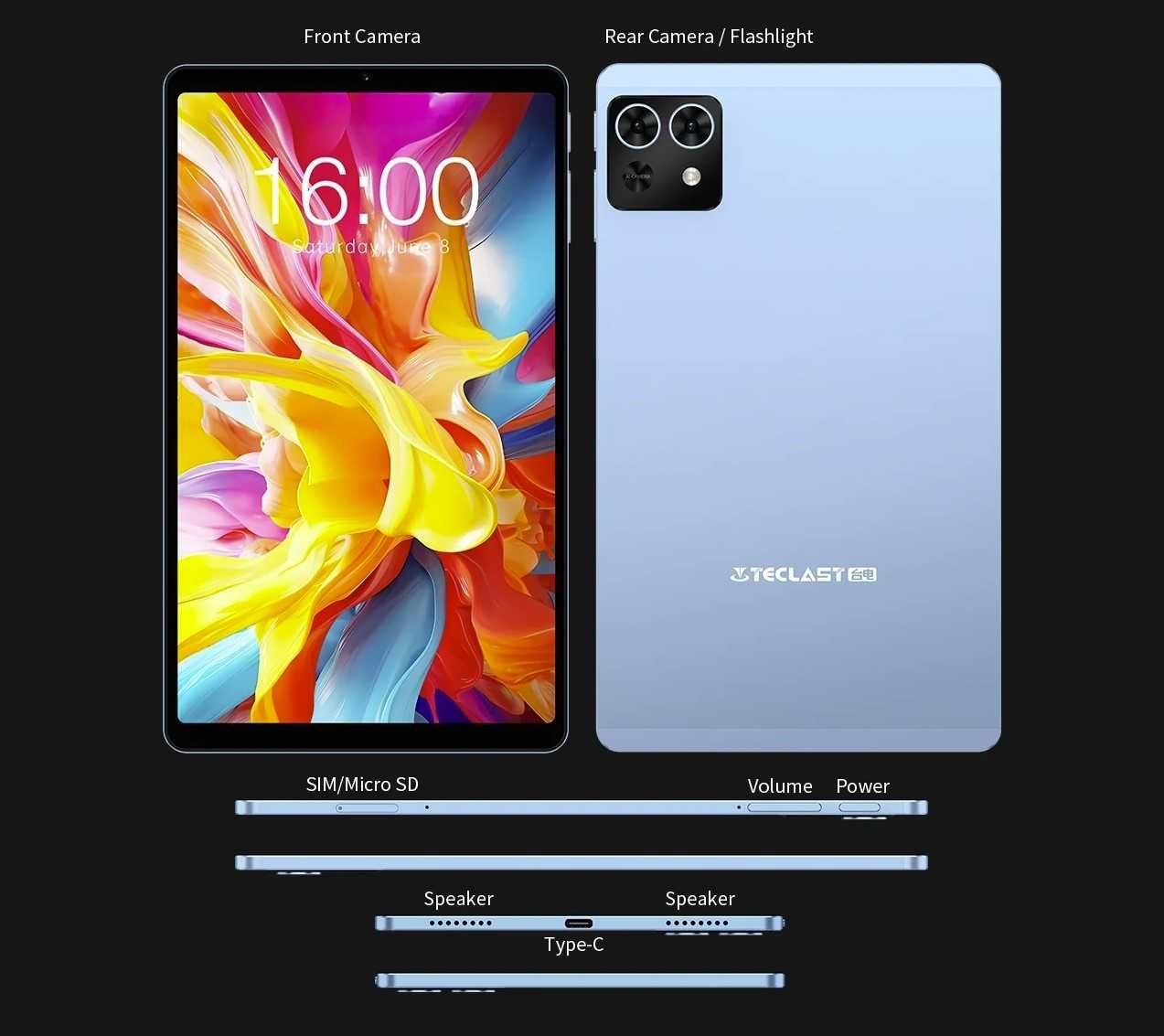 Планшет Teclast T50 Mini 8/128GB 8.7" 120Hz G99 LTE GPS +чохол-книга