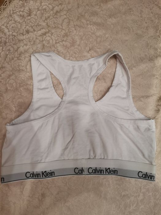 Calvin Klein top sportowy, stanik rozm L, biały, bawełna