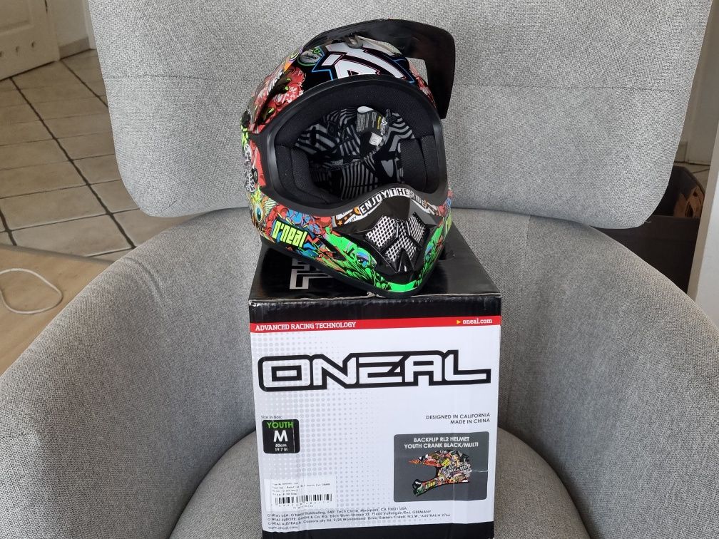 Kask MX dziecięcy O'neal Backflip RL2 M Crank Black